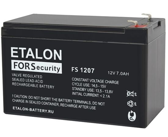 Аккумулятор Etalon FS 1207 12V 7Ah, фото  Аккумулятор Etalon FS 1207 12V 7Ah, фото [no] | domofonn.ru